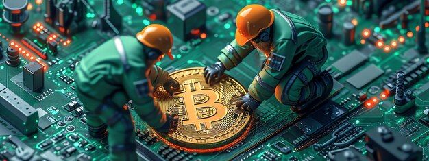 conceito de mineração de bitcoin gerado por IA