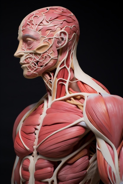 Conceito de modelo 3D do sistema muscular