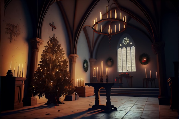 Conceito de Natal adoração e louvor a Deus 3DRender