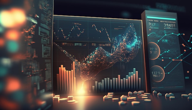 Conceito de negócio criativo de dinheiro Fundo de moeda Investimento financeiro de negócios Modelo abstrato moderno Design de banner de tecnologia abstrata Mercado de ações gráfico