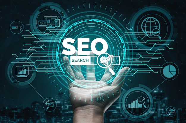 Conceito de negócio de seo search engine optimization