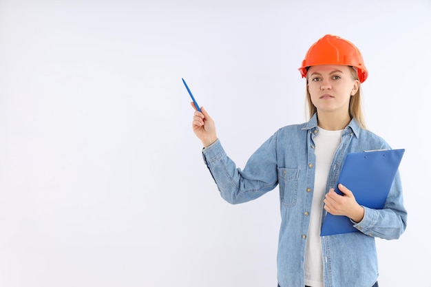 Conceito de ocupação com uma jovem loira atraente