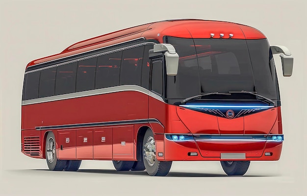 Conceito de ônibus autônomo vermelho futurista