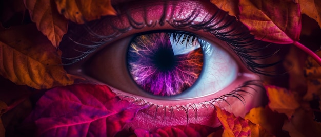 Conceito de outono de olhos coloridos IA generativa