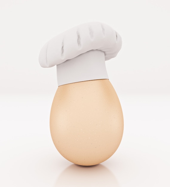 conceito de ovo chef cozinheiro renderização 3d