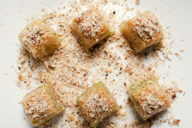 Conceito de pastelaria turca de baklava alimentar