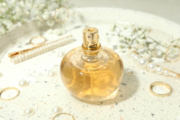 Conceito de perfume com sabor perfumado, close-up