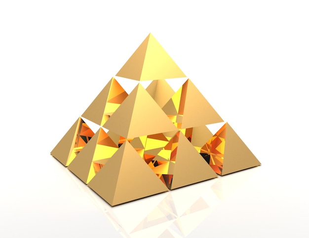Conceito de pirâmide abstrata 3d