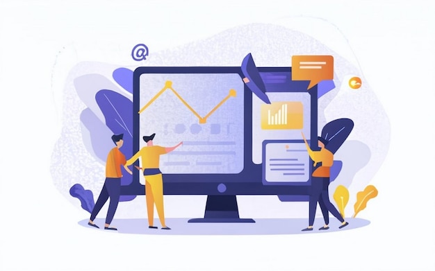 conceito de planejamento de recursos empresariais ERP produtividade e melhoria da empresa site de ilustração