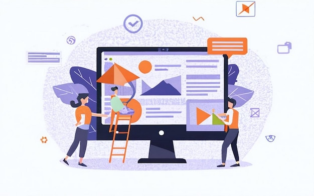 conceito de planejamento de recursos empresariais ERP produtividade e melhoria da empresa site de ilustração