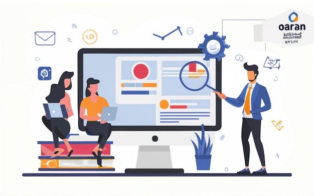 conceito de planejamento de recursos empresariais ERP produtividade e melhoria da empresa site de ilustração