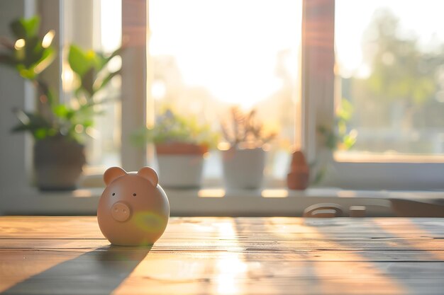 Foto conceito de poupança em seguro de habitação com uma foto de fundo desfocada conceito de poupança de seguros proteção de habitação fonte desfocada segurança financeira