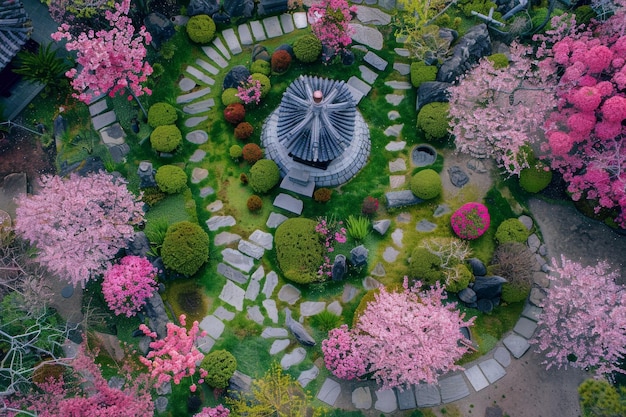 conceito de primavera de jardim rosa japonês