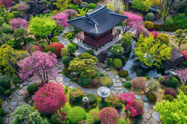 conceito de primavera de jardim rosa japonês