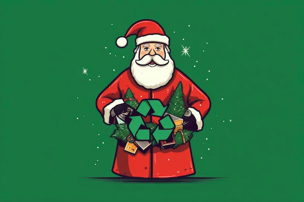 Conceito de reciclagem de Natal do Papai Noel