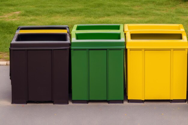 Conceito de reciclagem Lata de lixo simbolizando reciclagem e consciência ambiental Generative AI