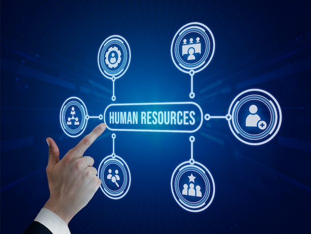 Conceito de recursos humanos com mão