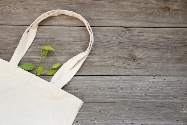 Conceito de resíduo zero Reciclagem de resíduos Protecção do ambiente Consumo consciente Bolsa de compras Lugar ecológico para texto Produtos e materiais naturais