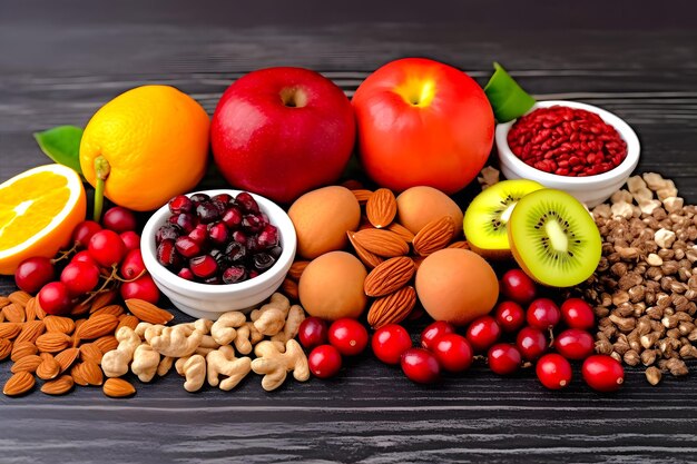 Conceito de saúde de alimentos naturais saudáveis