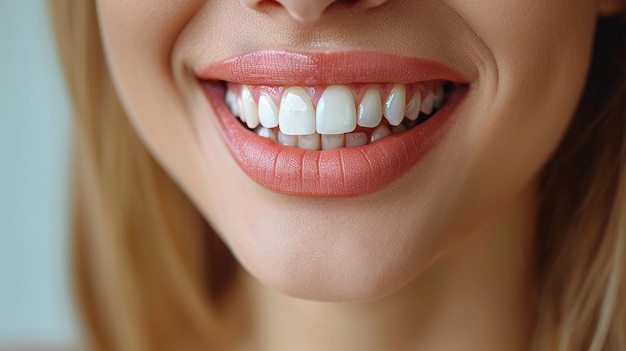 Conceito de saúde dentária Dentes de mulher sorridente feliz antes e depois do branqueamento Conceito de Saúde Dentária de Branqueamento Conceptos de Cuidados Orais