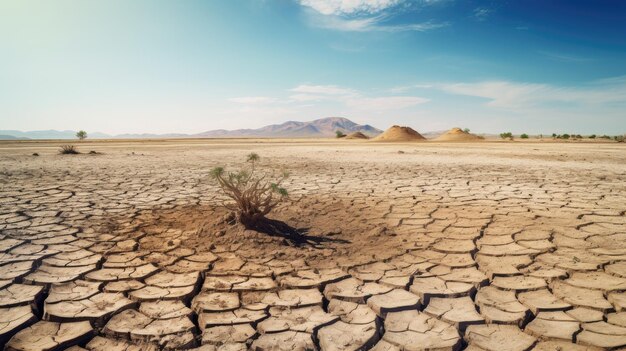 Conceito de seca falta de água o planeta Terra sem água