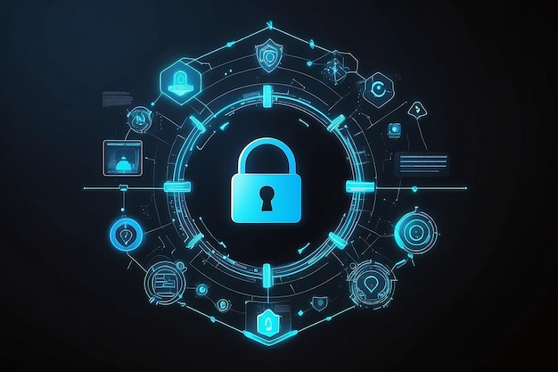 Conceito de segurança digital Segurança cibernética Proteção de dados Segurança de rede Conceito de Segurança de dados