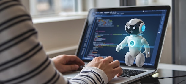 Conceito de serviço de chat bot que melhora a experiência do cliente com assistente virtual