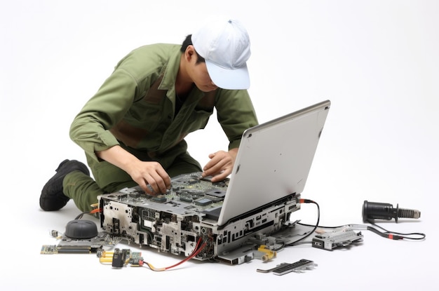 Foto conceito de serviço de reparador de computadores