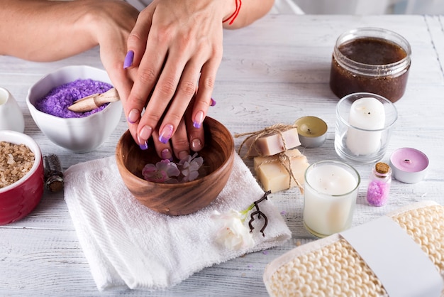 Conceito de Spa.Manicure de mãos