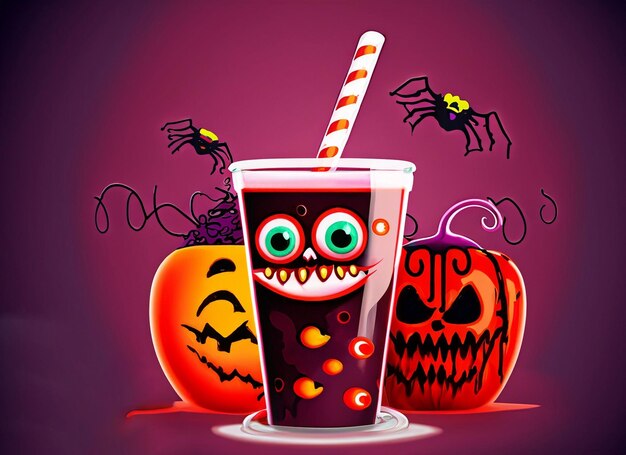 conceito de suco de sangue 3d Halloween