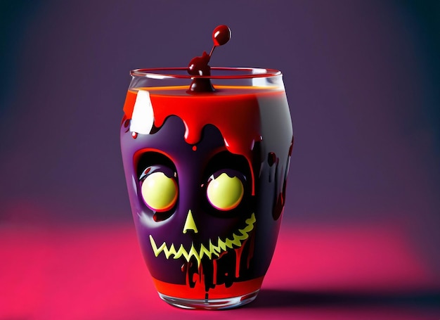 conceito de suco de sangue 3d Halloween