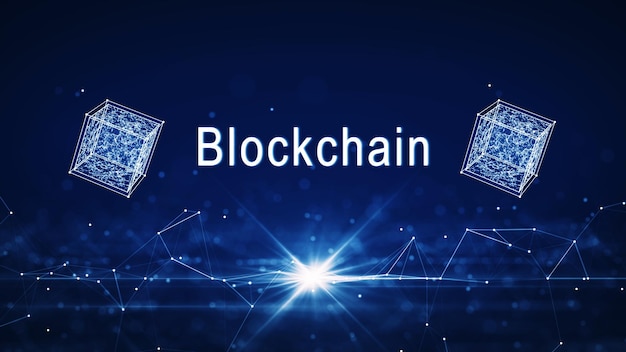 Conceito de tecnologia Blockchain ou moeda digital de armazenamento descentralizado