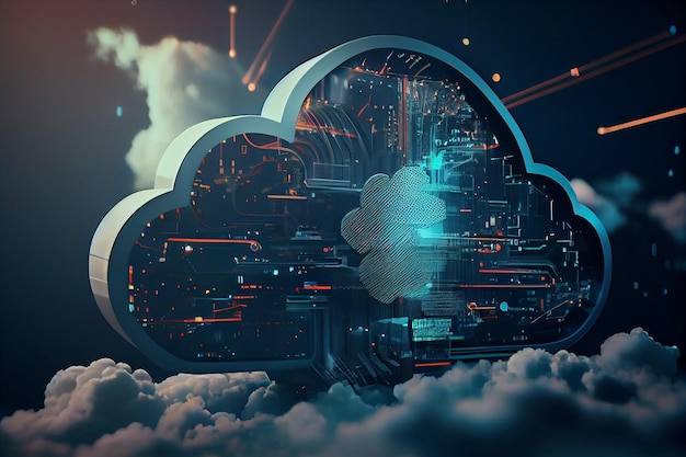 conceito de tecnologia de computação em nuvem generative ai