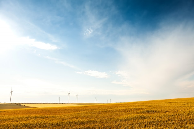 Conceito de tecnologia de eletricidade de energia verde de turbina