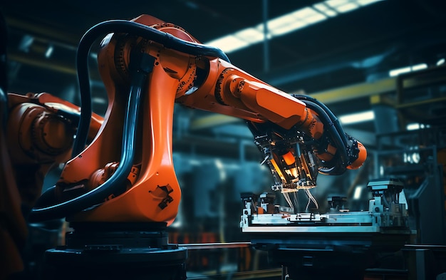 Conceito de tecnologia industrial Automação de fábrica Fábrica inteligente INDÚSTRIA 40