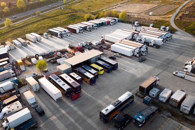 Foto conceito de transporte com ônibus estacionados