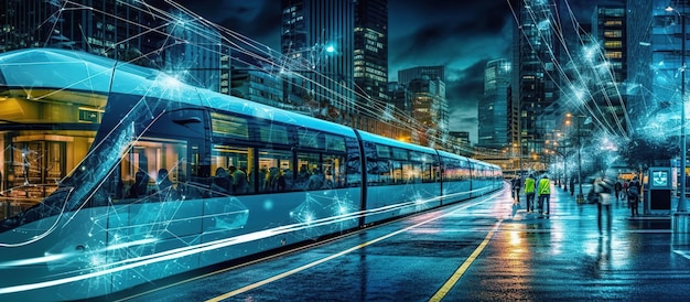 Conceito de transporte e tecnologia Sistemas de transporte inteligentes