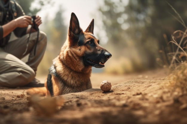 Conceito de treinamento de cães gerado por IA