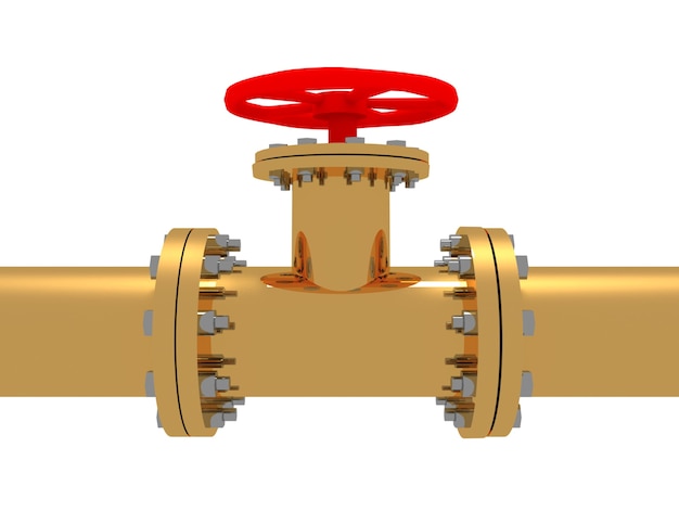 Conceito de tubo de gás 3D. ilustração em fundo branco