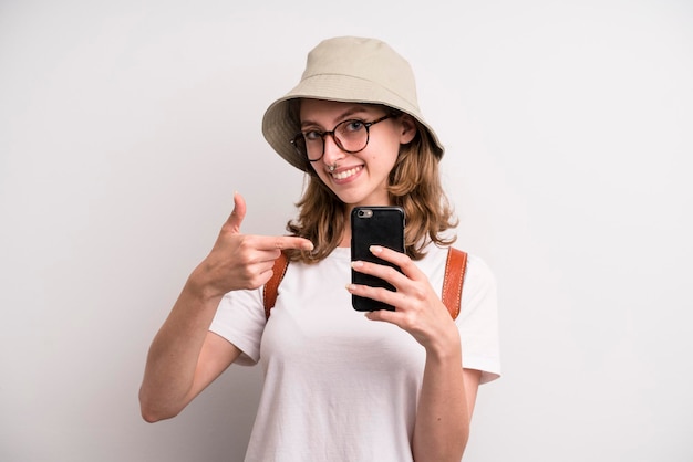 Conceito de turista de menina adolescente