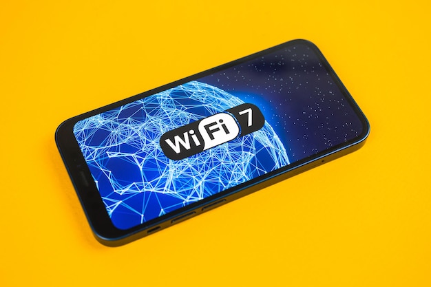 Conceito de um dispositivo eletrônico com suporte de tecnologia Wi-Fi 7 geração