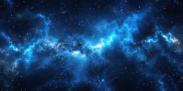 Conceito de um fundo geométrico azul do espaço exterior