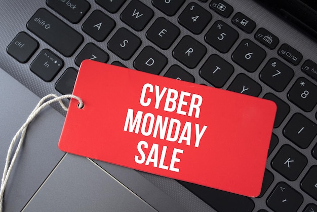 Conceito de venda de compras de Natal online Cyber Monday