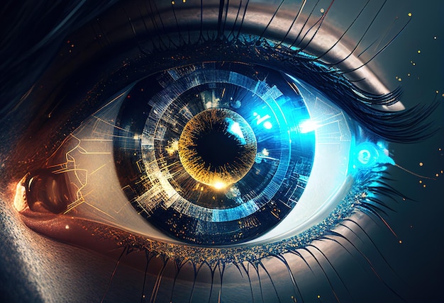 Foto conceito de visão ocular de alta tecnologia xaillustration ai generative