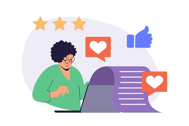 Conceito de web copywriter com pessoas de desenho animado planas para design de site