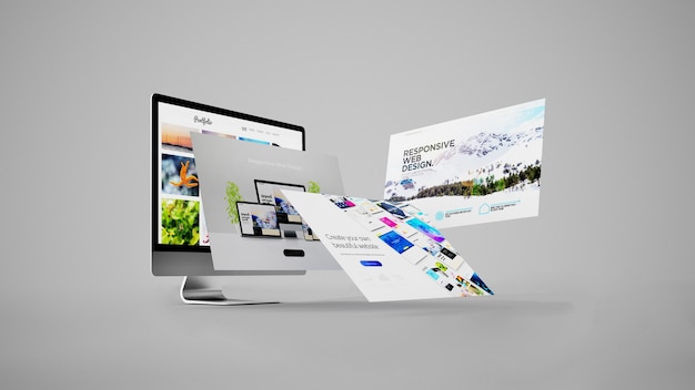 Conceito de web design renderização em 3d