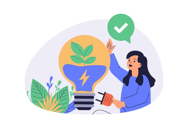 Conceito de web sustentável de ambiente verde com pessoas planas para design de site