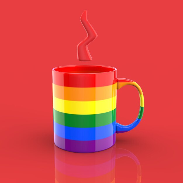 Conceito de xícara de café - ilustração 3D