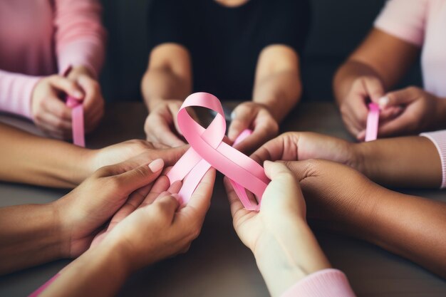 conceito do dia do câncer de mama e fita rosa ai gerado