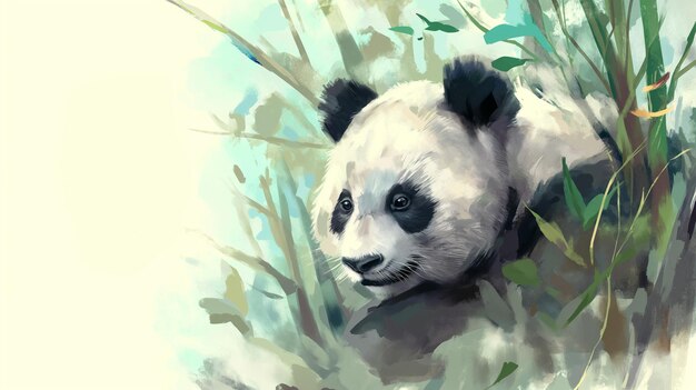 Foto conceito do dia mundial da vida selvagem com uma renderização artística de um copyspace de panda